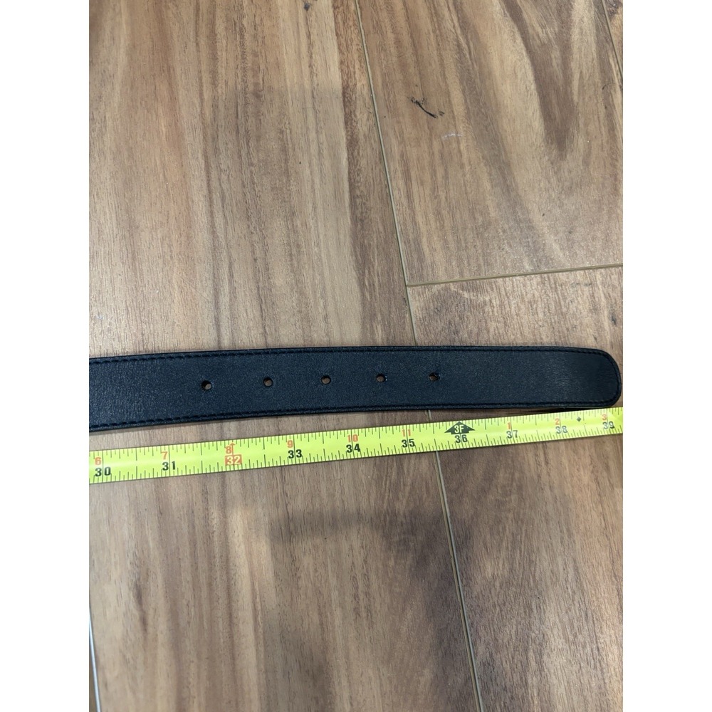 Gucci‎ Authentic Crystal Interlocking G Black Leather Logo Belt 85.34 Made Italy - Picture 10 of 10